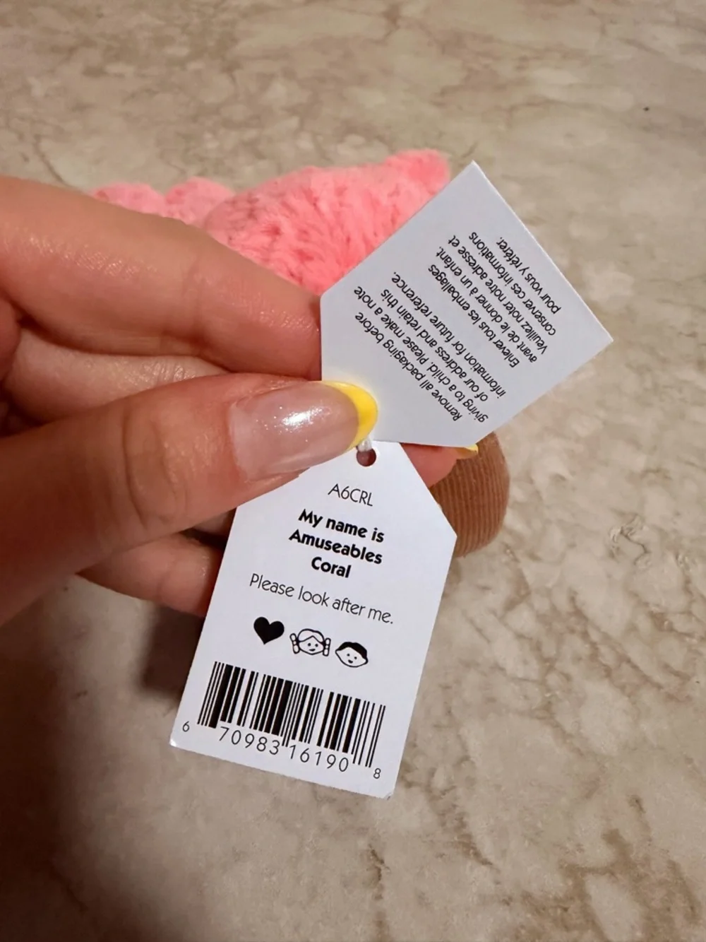 Jellycat my name is amuseables coral NWT with tags - Picture 6 of 6